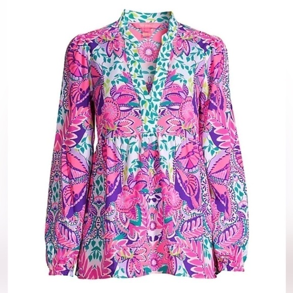Lilly Pulitzer Winona Stretch Tunic Shes Too Fly Size XS NEW - Picture 5 of 16